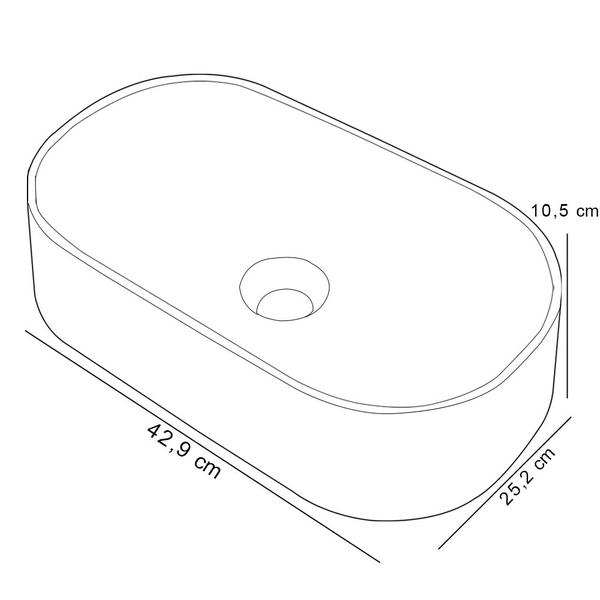 Imagem de Cuba de Apoio Oval Para Banheiro Lavabo Laila C01 O42W Cinza - Lyam