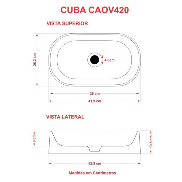 Imagem de Cuba de Apoio para Banheiro Laila O42 Oval Compace Branca