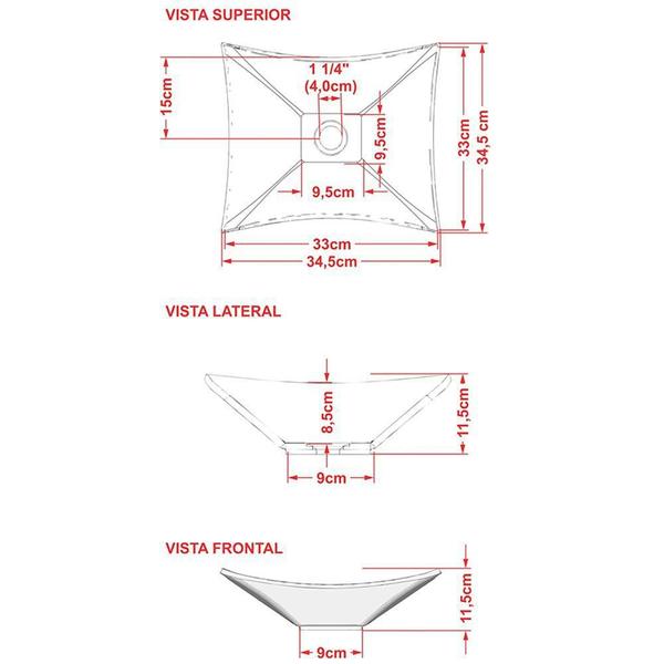 Imagem de Cuba de Apoio Para Banheiro Quadrada C01 Lux L34 Rosa - Lyam Decor