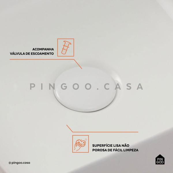 Cuba De Apoio Para Banheiro Quadrada Slim Louça Cerâmica 31 cm Crisoprásio Pingoo.casa - Branco Imagem de Cuba De Apoio Para Banheiro Quadrada Slim Louça Cerâmica 31 cm Crisoprásio Pingoo.casa - Branco