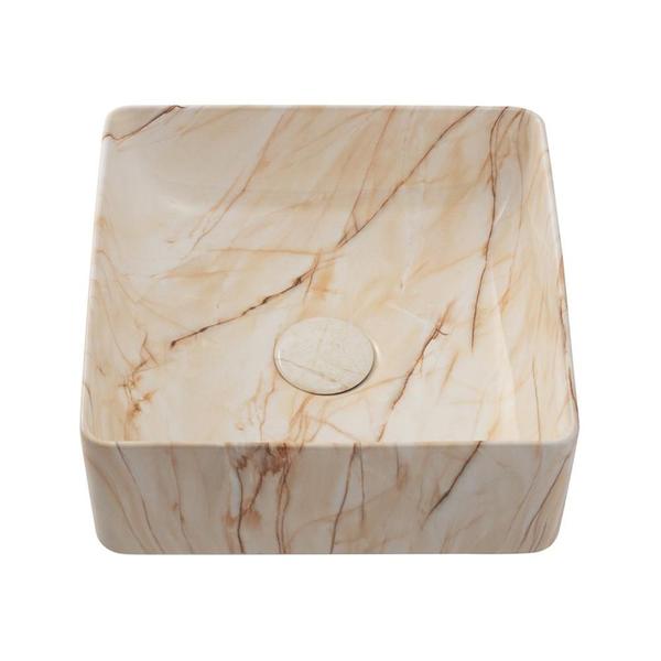 Cuba De Apoio Para Banheiro Quadrada Slim Louça Cerâmica 31 cm Crisoprásio Pingoo.casa - Marmorizado Rose Imagem de Cuba De Apoio Para Banheiro Quadrada Slim Louça Cerâmica 31 cm Crisoprásio Pingoo.casa - Marmorizado Rose