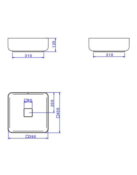 Cuba de Apoio Quadrada 40 cm Branco - Deca Imagem de Cuba de Apoio Quadrada 40 cm Branco - Deca