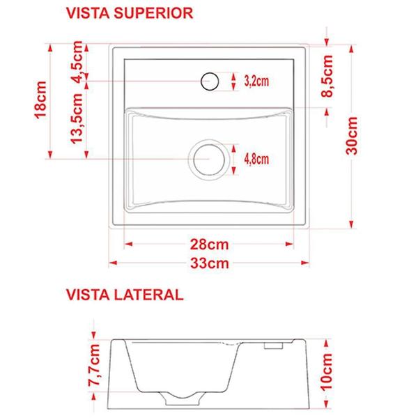 Imagem de Cuba de Apoio Quadrada C01 Para Banheiro Q32W Amarelo - Lyam Decor