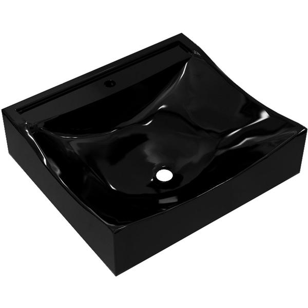 Imagem de Cuba de Apoio Quadrada Para Banheiro Lavabo C01 Q440 Preto - Lyam Decor