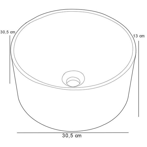 Imagem de Cuba de Apoio Redonda Para Banheiro Lavabo C01 BL30W Branco - Lyam