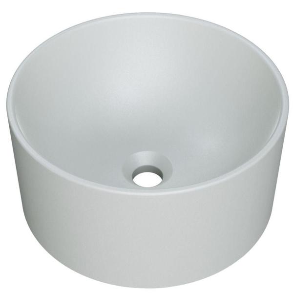 Imagem de Cuba de Apoio Redonda Para Banheiro Lavabo C01 BL30W Cinza Matte Fosca  - Lyam