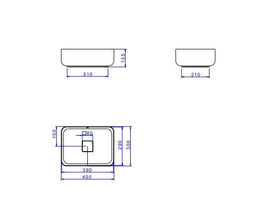 Imagem de Cuba de Apoio Retangular 40 cm Marrom Fosco - Deca