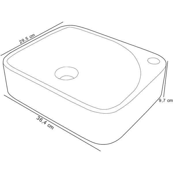 Imagem de Cuba de Apoio Retangular Para Banheiro Lavabo Cross C01 RO36W Branco - Lyam