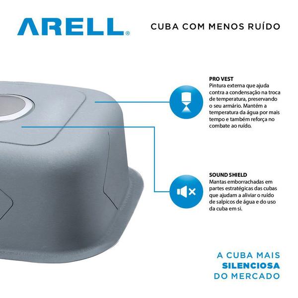 Cuba De Embutir Aço Inox 1mm Escovado C106 45,7x38,1x17,8 Cm - Arell Imagem de Cuba De Embutir Aço Inox 1mm Escovado C106 45,7x38,1x17,8 Cm