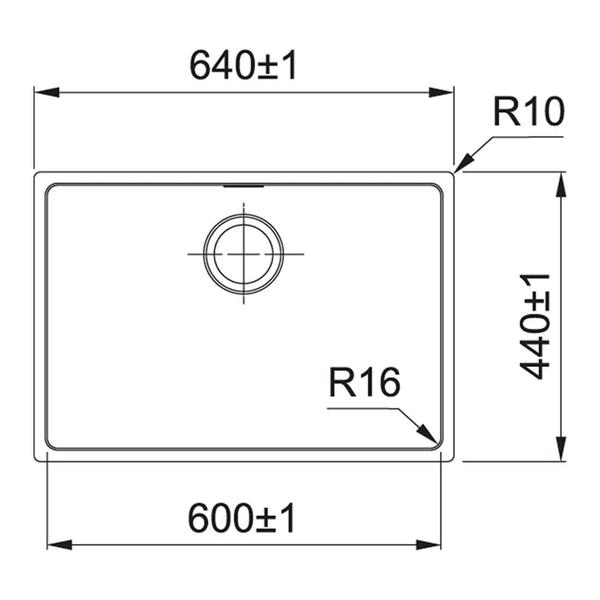 Imagem de Cuba de Embutir Franke Linea 60 FEX 110-60 em Aço Inox 60 x 40 cm