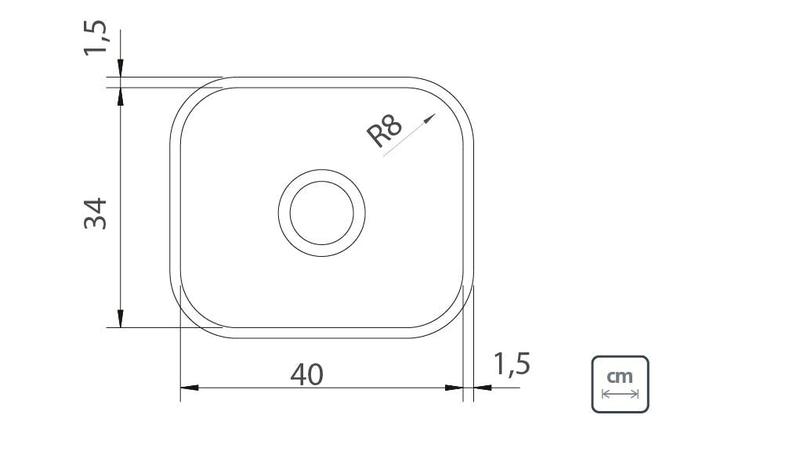 Imagem de Cuba de embutir Tramontina Lavínia 40 BL em Aço Inox Pré-Polido 40x34 cm
