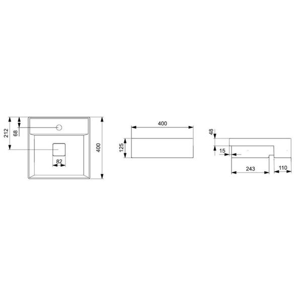 Imagem de Cuba de Semi Encaixe 400x400mm com Mesa T10 Roca