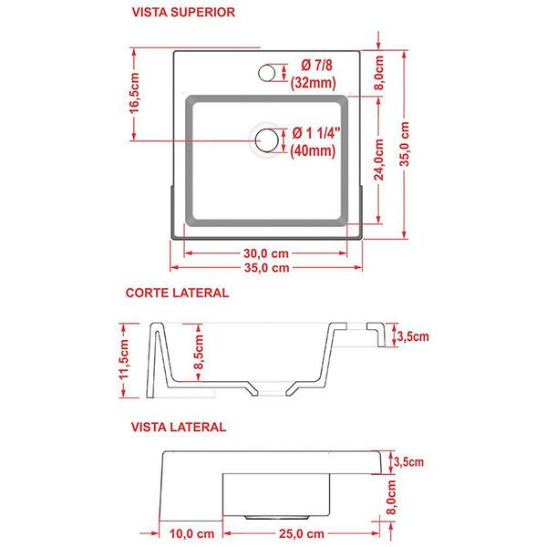 Imagem de Cuba de Semi Encaixe Quadrada Para Banheiro XQ355 Verde Acqua - Lyam Decor