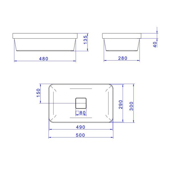 Imagem de Cuba de Sobrepor Deca Slim 50x30 Retangular Branca