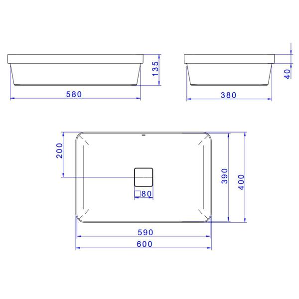 Cuba de Sobrepor Deca Slim 60x40 Retangular Branca - DECA LOUÇAS Imagem de Cuba de Sobrepor Deca Slim 60x40 Retangular Branca