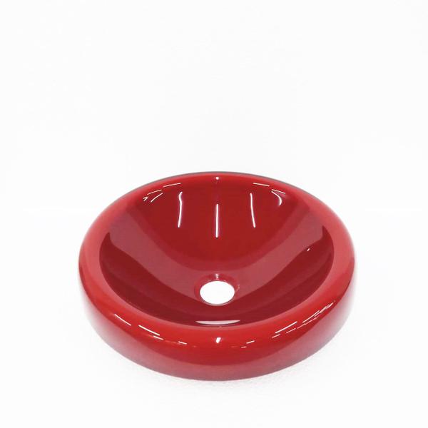 Cuba de vidro chapeu 42cm vermelho cereja - Cubas e Gabinetes Imagem de Cuba de vidro chapeu 42cm vermelho cereja