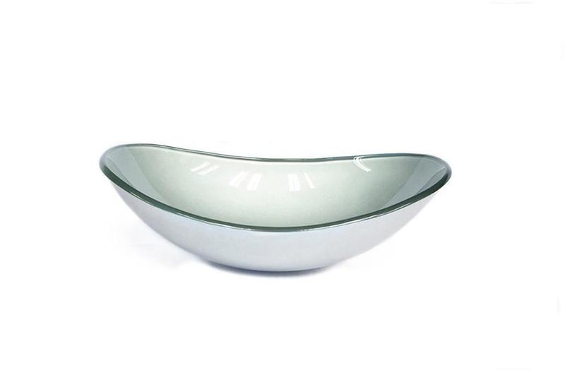 Imagem de Cuba De Vidro Oval 55Cm Prata