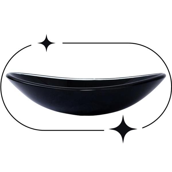 Imagem de Cuba de vidro para banheiro e lavabo oval canoa 47,5cm - cores brilhantes