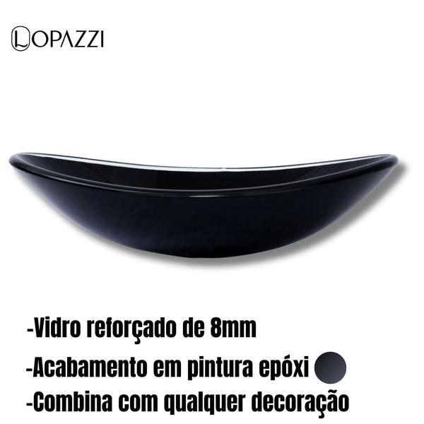 Imagem de Cuba de vidro para banheiro e lavabo oval canoa 47,5cm - cores brilhantes