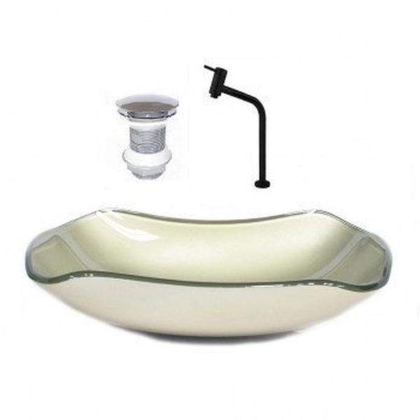 Cuba de Vidro para Banheiro- Oval 47cm X 13cm Champanhe - Cubas e Gabinetes Imagem de Cuba de Vidro para Banheiro- Oval 47cm X 13cm Champanhe