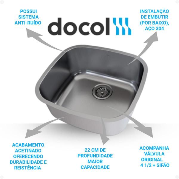 Cuba Docol Invicta 46x42x22 polida C/ Val e Sifão 01696504 Imagem de Cuba Docol Invicta 46x42x22 polida C/ Val e Sifão 01696504