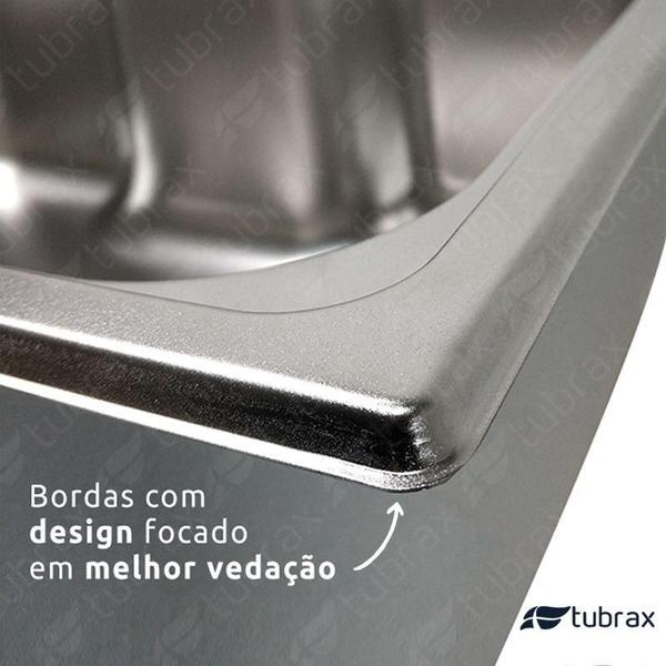 Imagem de Cuba Dupla Cozinha Gourmet Aço Inox Luxo com acessórios Tubrax