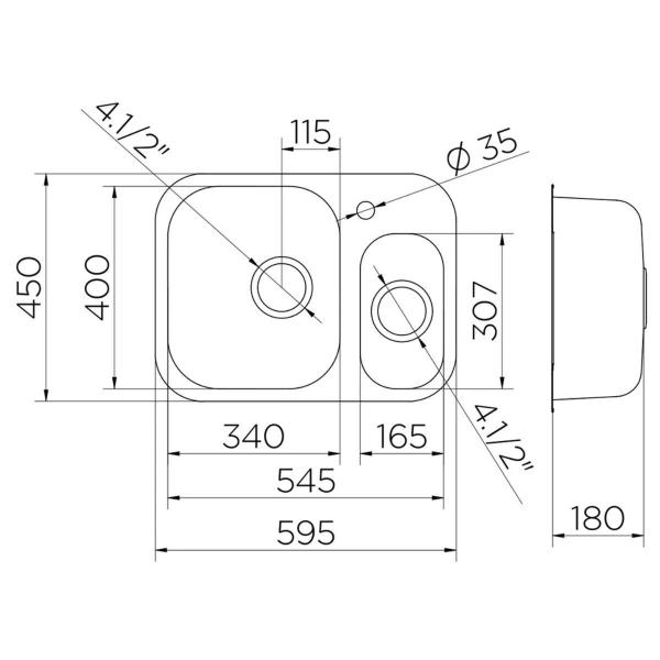 Imagem de Cuba Dupla Docol Lift 016997CH 54x40 Inox Alto Brilho