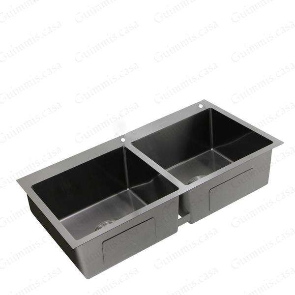 Imagem de Cuba Dupla Gourmet 78 X 43 Inox 304 Nano Black Guimmis.casa