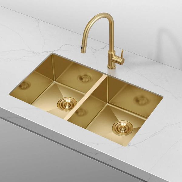 Cuba Dupla Quadrada Inox 304 3mm + Acessórios - Revomax Imagem de Cuba Dupla Quadrada Inox 304 3mm + Acessórios