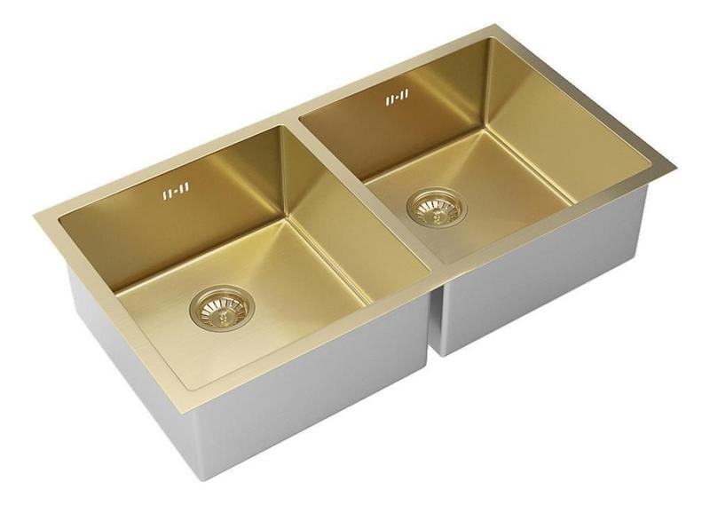 Cuba Dupla Quadrada Inox 304 3mm + Acessórios - Revomax Imagem de Cuba Dupla Quadrada Inox 304 3mm + Acessórios