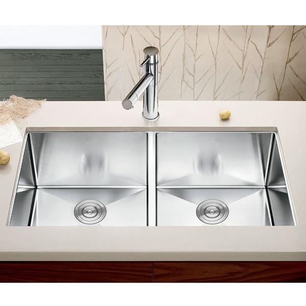 Imagem de Cuba Dupla Quadrada Inox 304 Cozinha Pia Embutir Sobrepor Gourmet 9040 Premium com Acessórios- EC246