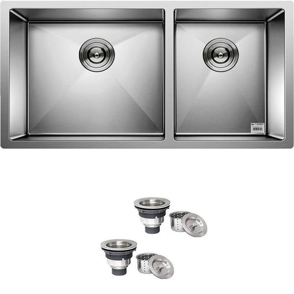 Imagem de Cuba Dupla Quadrada Inox 304 Gourmet 9040 Assimétrica