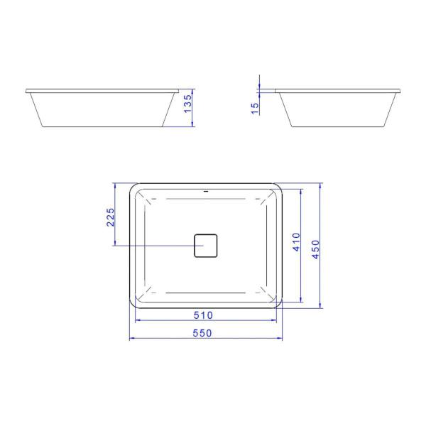 Imagem de Cuba Embutir Deca Slim 55x45 L.33050.17 Retangular Branco