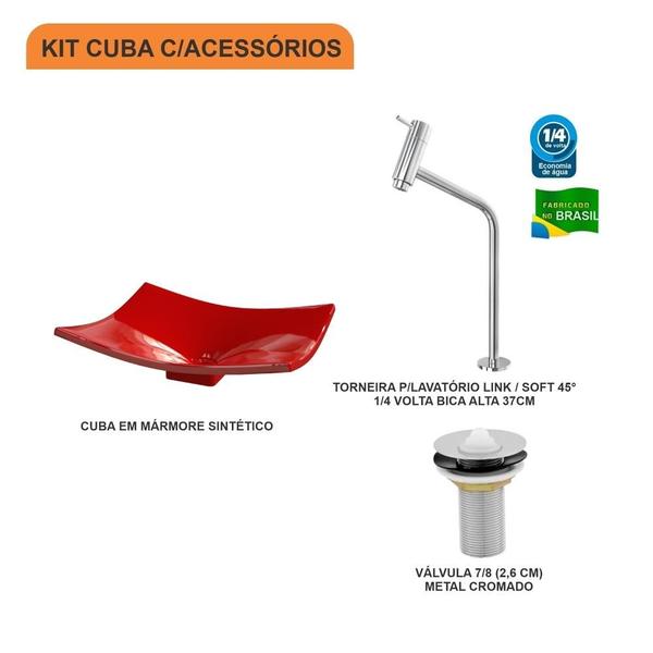 Imagem de Cuba F44 C/Torneira Link Alta e Válvula 7/8"