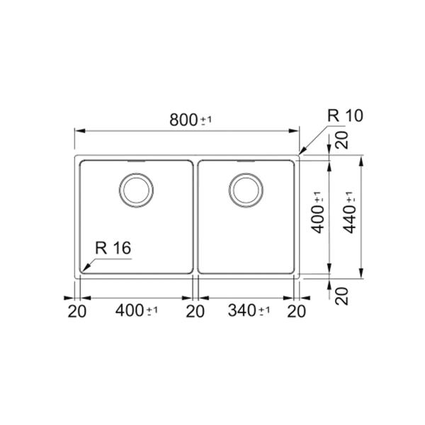 Cuba franke de embutir e sobrepor em aço inox linea dupla 74x40cm 18546 Imagem de Cuba franke de embutir e sobrepor em aço inox linea dupla 74x40cm 18546
