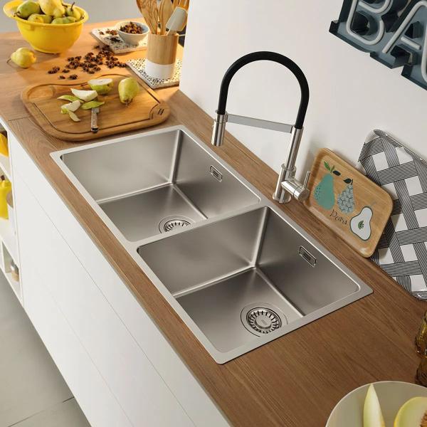 Cuba franke de embutir e sobrepor em aço inox linea dupla 74x40cm 18546 Imagem de Cuba franke de embutir e sobrepor em aço inox linea dupla 74x40cm 18546
