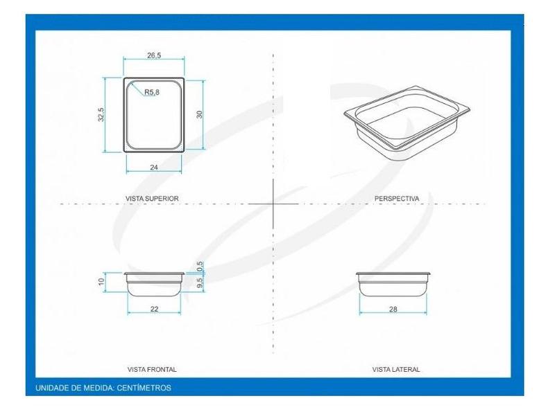 Imagem de Cuba Gastronomica Com Tampa Gn Buffet Inox 1/2 100mm