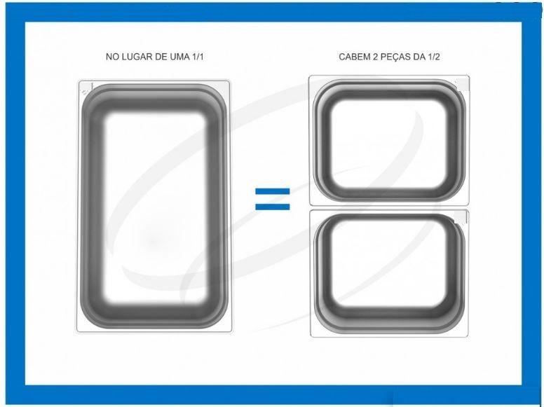 Imagem de Cuba Gastronomica De Inox Gn Buffet Inox 1/2 100mm Sem Tampa