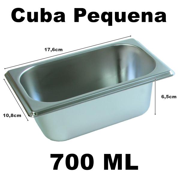 Imagem de Cuba Gastronomica Inox com tampa 1/9x65 Gn Buffet Cozinha