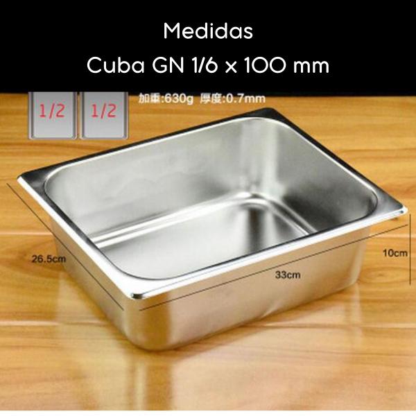 Imagem de Cuba Gastronomica Inox Gn 1/2x100 Restaurante Rechaud Buffet