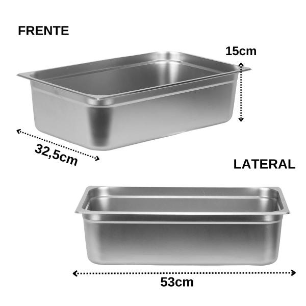 Imagem de Cuba Gn 1/1 X 150mm Aço Inox 201 Buffet Rechaud 22 Litros