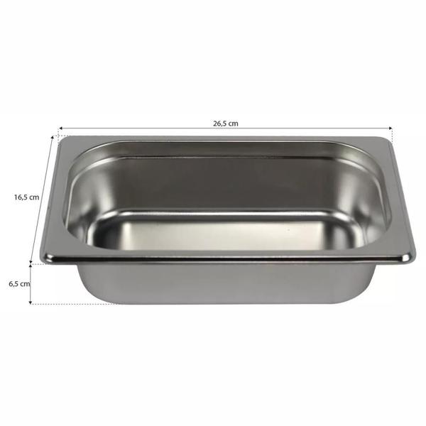 Imagem de Cuba GN 1/4x65MM Com Tampa Inox Gn Sebem Buffet Gastronômica Kit 6 Und Cor Aço Inox