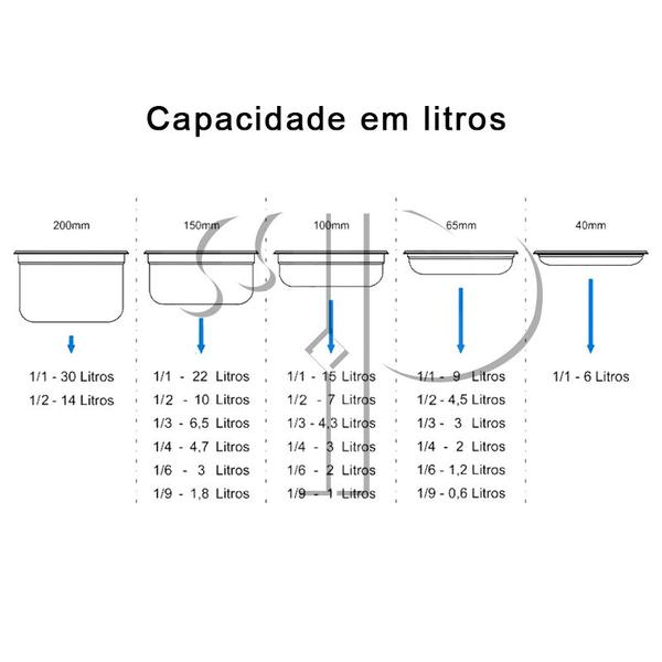 Imagem de Cuba Gn Com Tampa Inox 1/1x150mm  E 0,7 Kit 3pçs