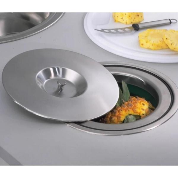 Imagem de Cuba Gourmet 60x42cm Inox 304 + Kit Com Tábua Teca E Lixeira