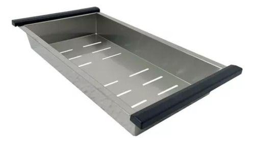 Imagem de Cuba gourmet 78x43cm inox 304 escovada quadrada + acessórios