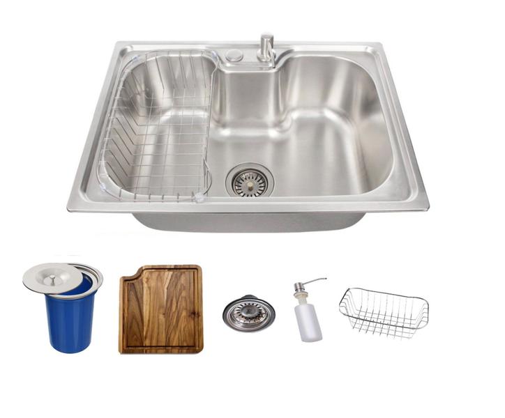 Imagem de Cuba Gourmet Cozinha 50x40cm Aço Inox 304 com Tabua/ Lixeira