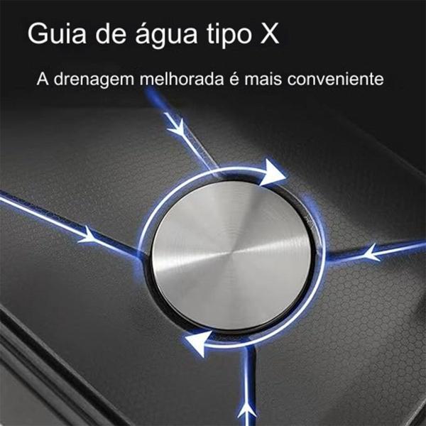 Imagem de Cuba Gourmet Premium Pia Inox Cozinha Torneira Cascata Mangueira Painel Monocomando Agua Quente Fria Dispenser Dosador Limpador de Copo Resistente Are