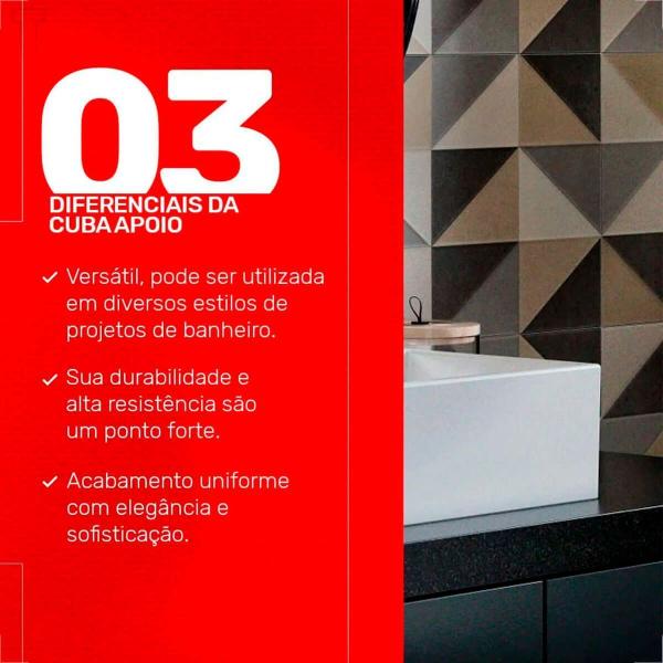 Cuba incepa apoio loft sem mesa q5 branco 35x35 Imagem de Cuba incepa apoio loft sem mesa q5 branco 35x35