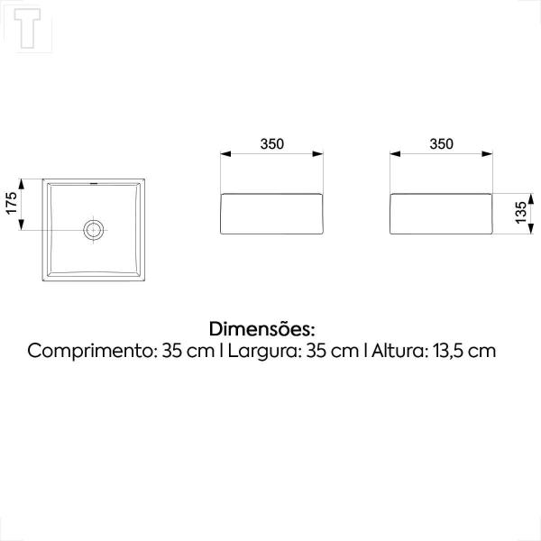 Cuba incepa apoio loft sem mesa q5 branco 35x35 Imagem de Cuba incepa apoio loft sem mesa q5 branco 35x35