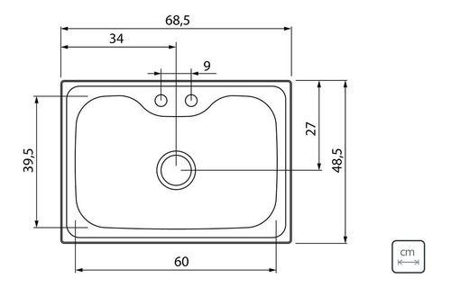 Imagem de Cuba Inox 69x49 Mor.60fx Undermount